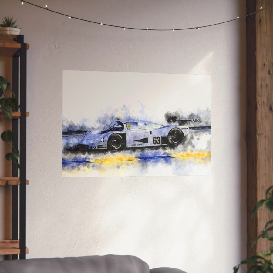 Sauber Mercedes C9, Poster Sports Car Racing Art