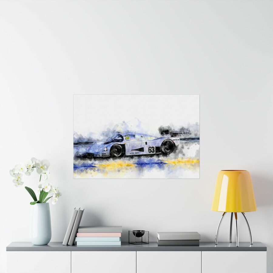 Sauber Mercedes C9, Poster Sports Car Racing Art