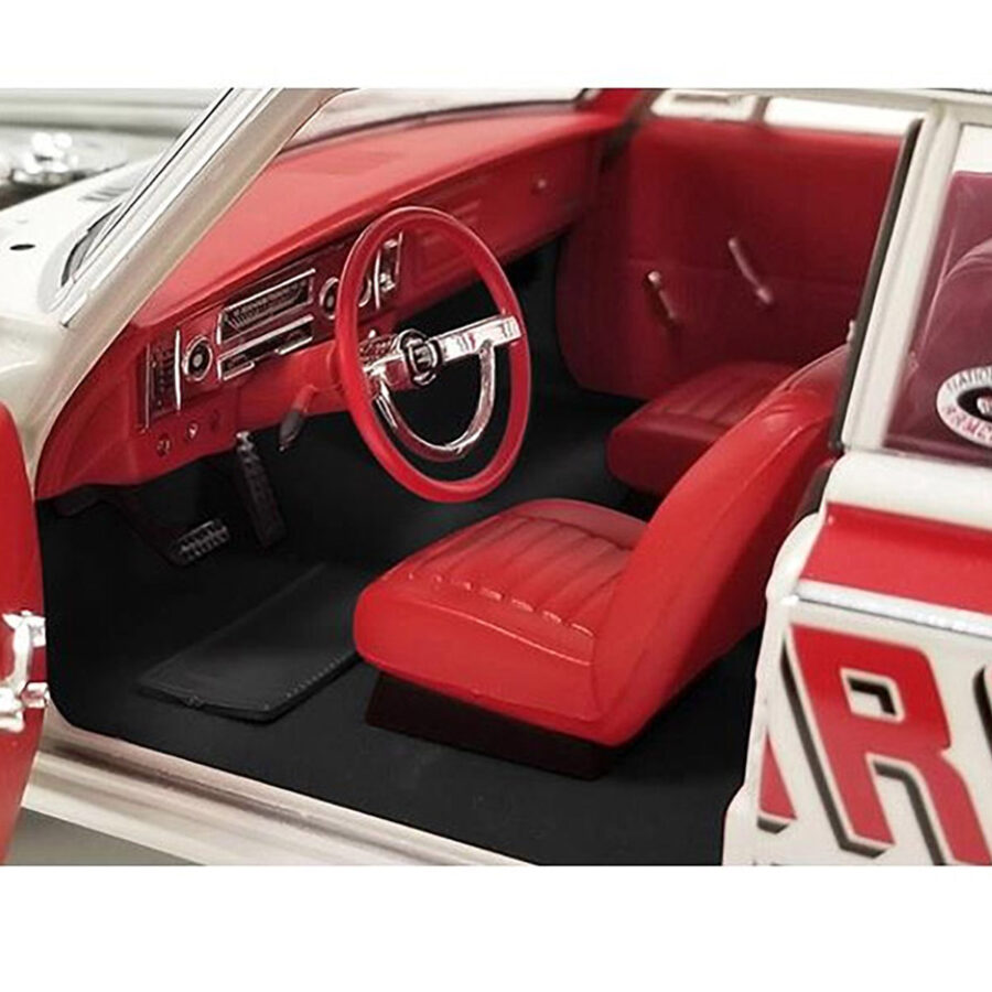 1964 Dodge 330 "Ramchargers" White with Red Graphics and Stripes Limited Edition to 504 pieces Worldwide 1/18 Diecast Model Car by ACME Automotive
