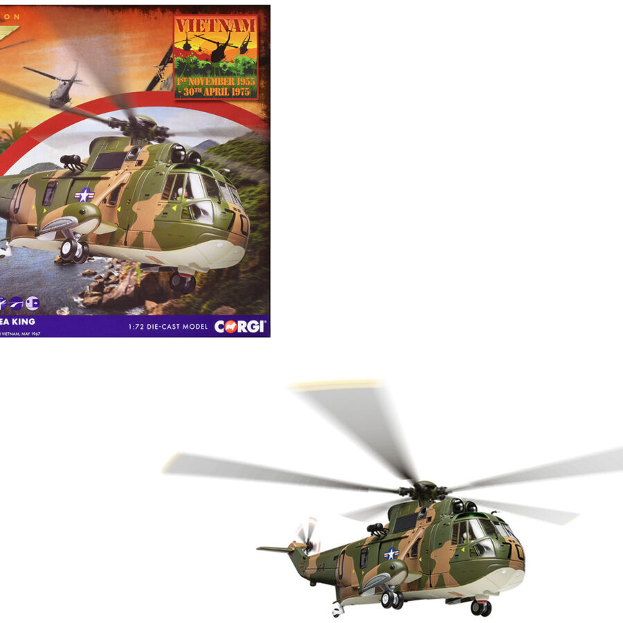 Sikorsky SH-3A Sea King Helicopter "HS-2 Golden Falcons Armed Search & Rescue North Vietnam" (1967) United States Navy "The Aviation Archive" Series 1/72 Diecast Model by Corgi Automotive