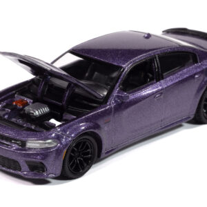 2023 Dodge Charger R/T Scat Pack Plum Crazy Metallic "Modern Muscle" Series 1/64 Diecast Model Car by Auto World  by Diecast Mania