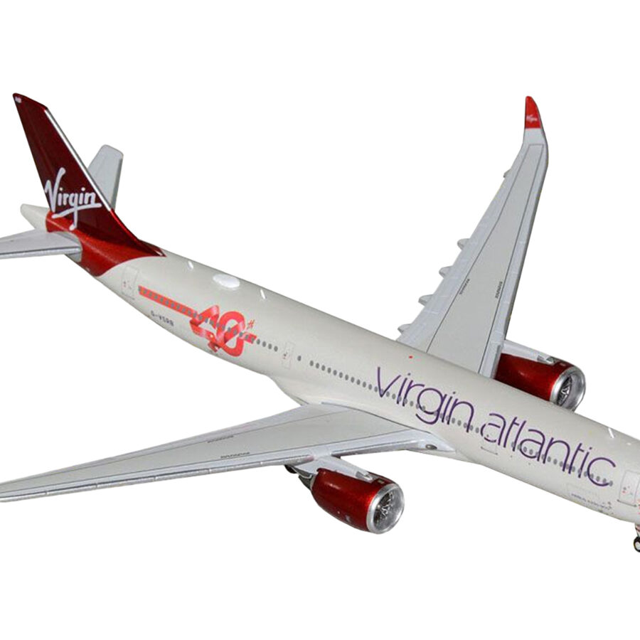 Airbus A330-900 Commercial Aircraft "Virgin Atlantic" (G-VSRB) Gray with Red Tail 1/400 Diecast Model Airplane by GeminiJets Automotive