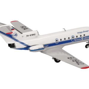 Yakovlev Yak-40 Commercial Aircraft "Volga-Dnepr Airlines" (RA-87842) White with Blue Stripes 1/200 Diecast Model Airplane by Herpa  by Diecast Mania