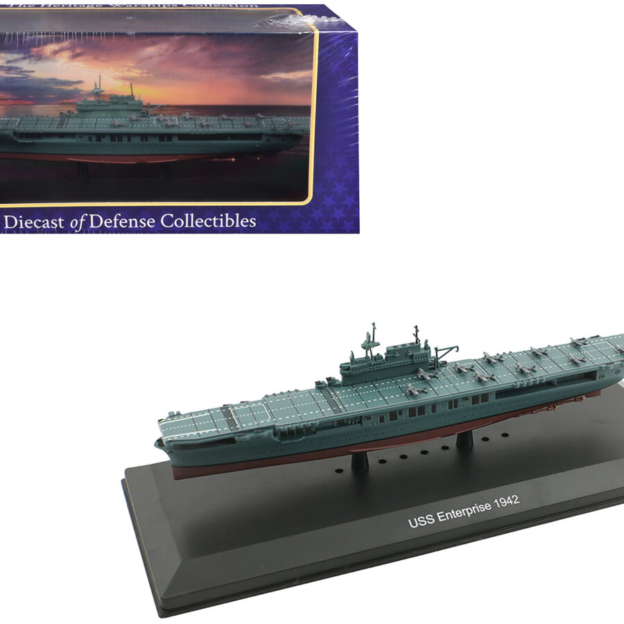 USS Enterprise (CV-6) Aircraft Carrier (1942) 1/1100 Diecast Model by Diecast of Defense Automotive