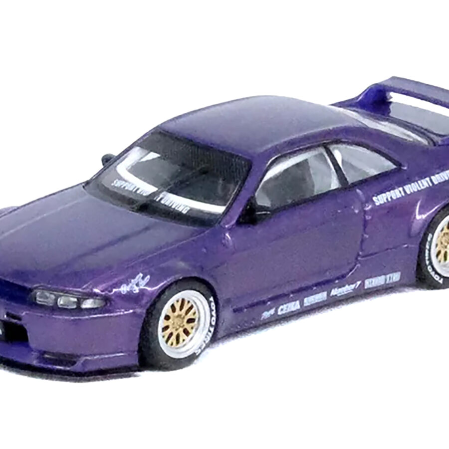 Nissan Skyline GT-R (R33) RHD (Right Hand Drive) "Pandem - Rocket Bunny" Purple Metallic 1/64 Diecast Model Car by Inno Models Automotive