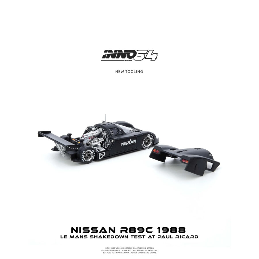 Nissan R89C Matt Black "Le Mans Shakedown Test at Paul Ricard 1988" 1/64 Diecast Model Car by Inno Models Automotive