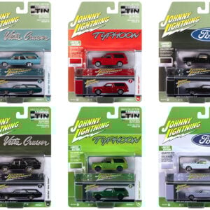 Johnny Lightning Collector's Tin 2025 Set of 6 Cars Release 1 Limited Edition 1 1/64 Diecast Model Cars by Johnny Lightning  by Diecast Mania