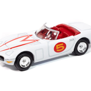 1967 Toyota 2000GT "Mach 5 Tribute" #5 White with Red Interior "Speed Racer" "Pop Culture" 2025 Release 1 1/64 Diecast Model Car by Johnny Lightning  by Diecast Mania
