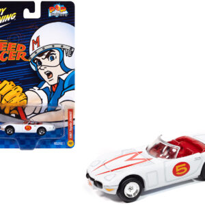 1967 Toyota 2000GT "Mach 5 Tribute" #5 White with Red Interior "Speed Racer" "Pop Culture" 2025 Release 1 1/64 Diecast Model Car by Johnny Lightning  by Diecast Mania