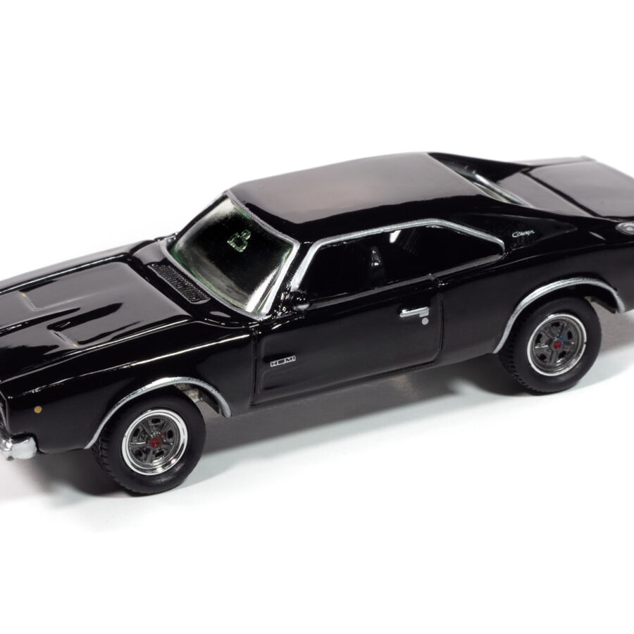 1968 Dodge Charger R/T Black "John Wick" (2014) Movie "Pop Culture" 2025 Release 1 1/64 Diecast Model Car by Johnny Lightning Automotive