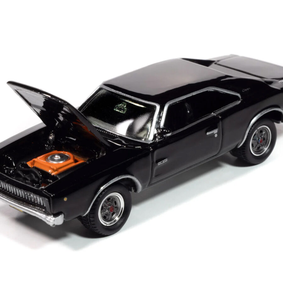 1968 Dodge Charger R/T Black "John Wick" (2014) Movie "Pop Culture" 2025 Release 1 1/64 Diecast Model Car by Johnny Lightning Automotive