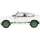 Porsche 911 Carrera RS 2.7 Grand Prix White with Green Stripes and Wheels Limited Edition 1/64 Diecast Model Car by Mini GT