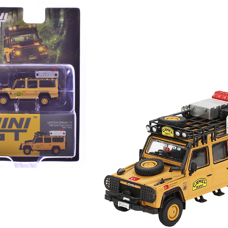 Land Rover Defender 110 Team Turkey "Camel Trophy Amazon" (1989) Limited Edition 1/64 Diecast Model Car by Mini GT Automotive