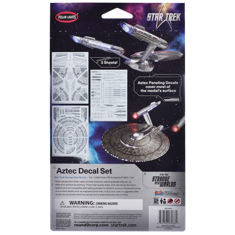 USS Enterprise NCC-1701 Aztec Decal Set "Star Trek: Strange New Worlds" (2022-Current) TV Series 1/1000 Scale by Polar Lights Automotive