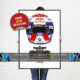 Max Verstappen's 2025 Helmet and Red Bull Racing Car. A Very High Quality Illustration Max Verstappen's 2025 Helmet and Red Bull Racing Car. A Very High Quality Illustration