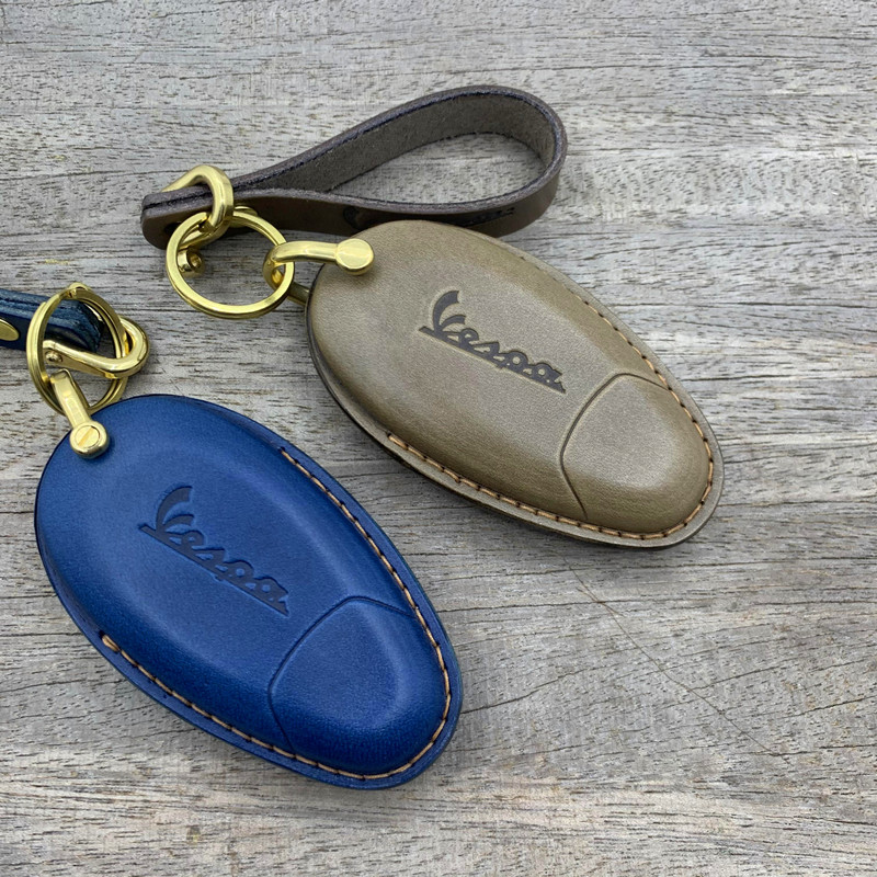 Vespa GTS300 Key Case – Handmade Leather Remote Cover for Smart Key Custom Vintage Colors Available Belgium GP - Spa-Francorchamps Track Art