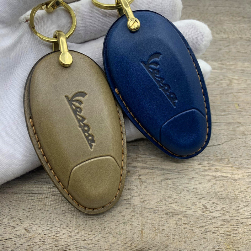 Vespa GTS300 Key Case – Handmade Leather Remote Cover for Smart Key Custom Vintage Colors Available Belgium GP - Spa-Francorchamps Track Art