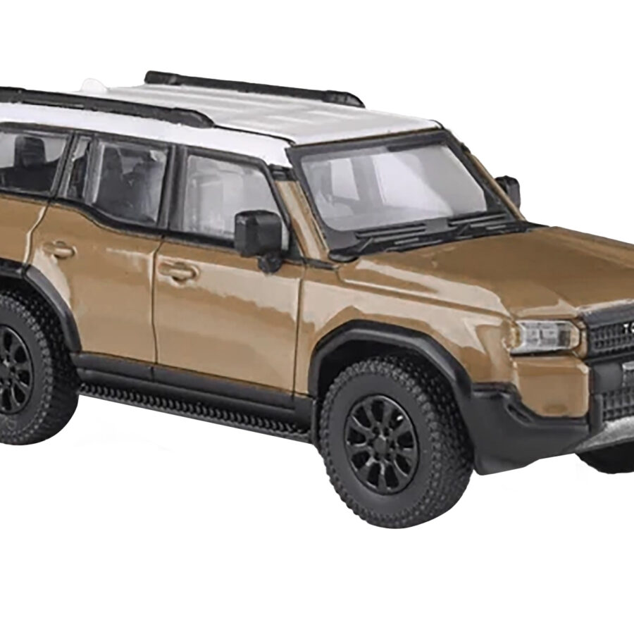 2024 Toyota Land Cruiser 250 Prado Trail Dust Beige with White Top 1/64 Diecast Model Car by Paragon Models Automotive
