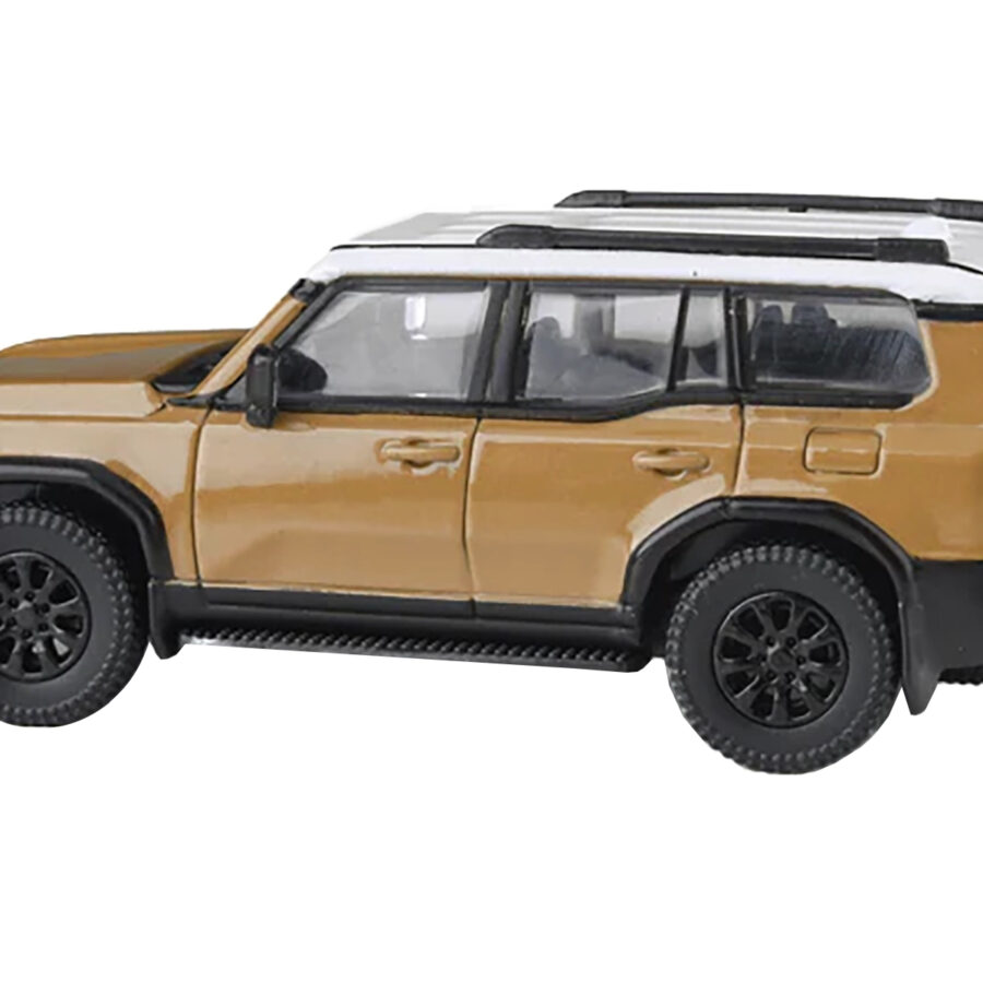 2024 Toyota Land Cruiser 250 Prado Trail Dust Beige with White Top 1/64 Diecast Model Car by Paragon Models Automotive