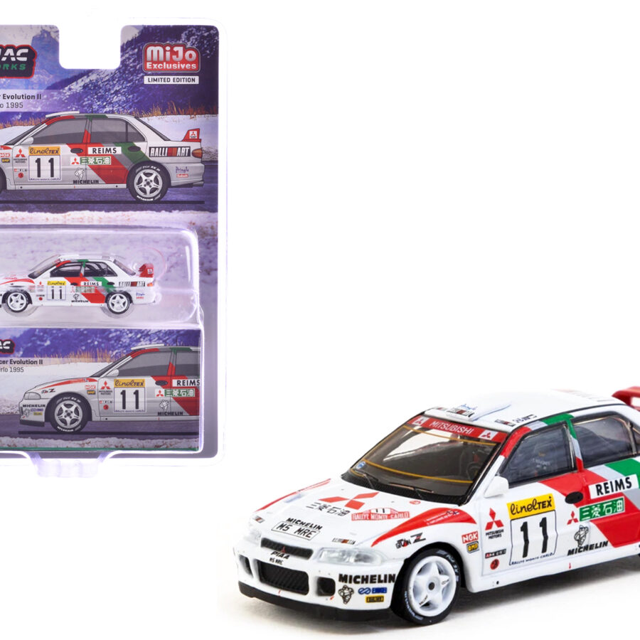 Mitsubishi Lancer Evolution II RHD (Right Hand Drive) #11 Tommi Makinen - Seppo Harjanne "Rallye Monte-Carlo" (1995) "Global64" Series  1/64 Diecast Model by Tarmac Works WRC & Rally
