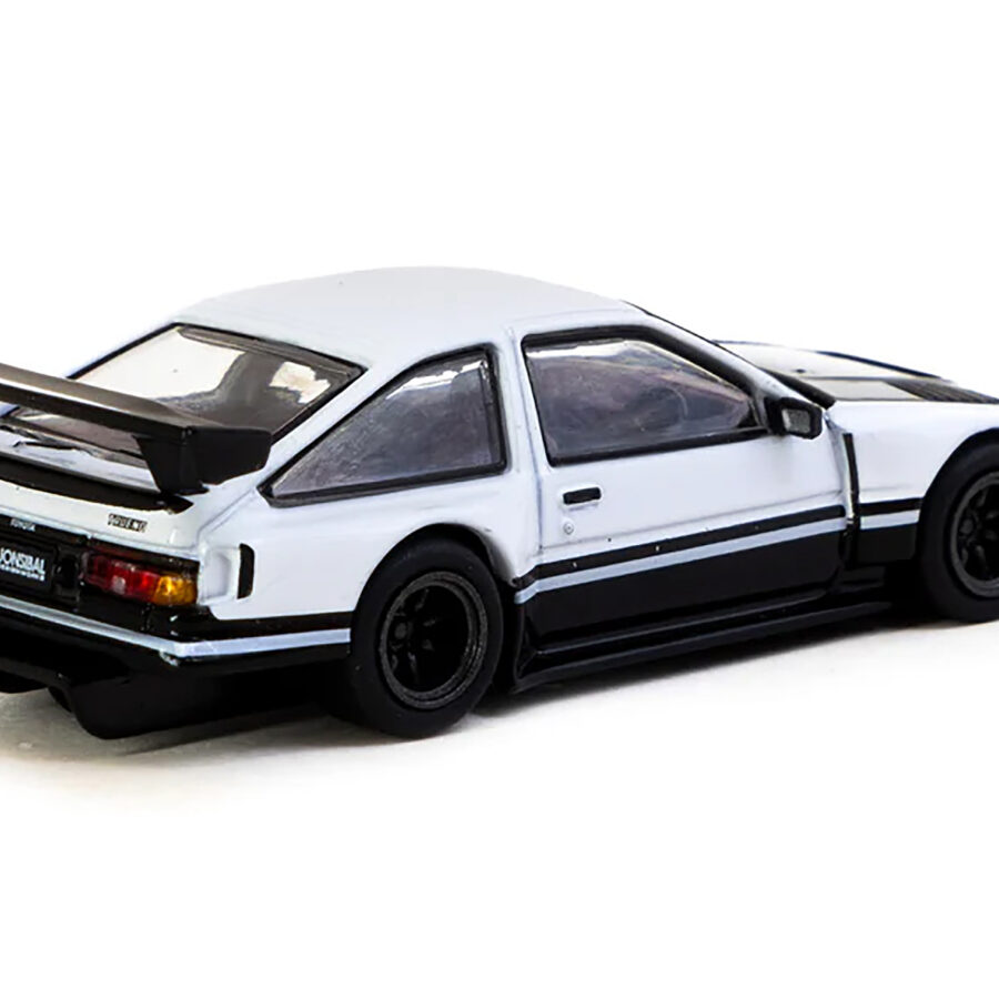 Toyota Sprinter Trueno AE86 Widebody RHD (Right Hand Drive) White and Black with Tarmac Cards "Global64" Series 1/64 Diecast Model by Tarmac Works Automotive