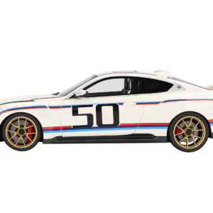 BMW M4 3.0 CSL #50 White with Blue and Red Stripes 1/18 Model Car by Top Speed  by Diecast Mania