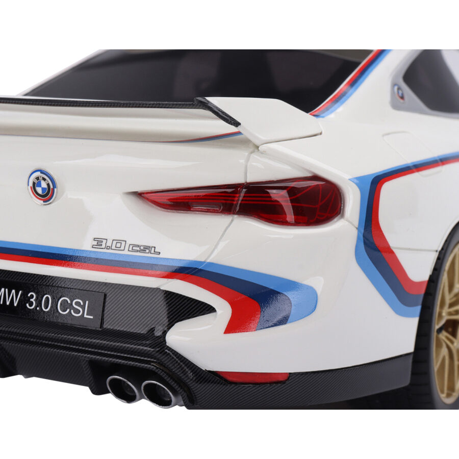 BMW M4 3.0 CSL #50 White with Blue and Red Stripes 1/18 Model Car by Top Speed Automotive