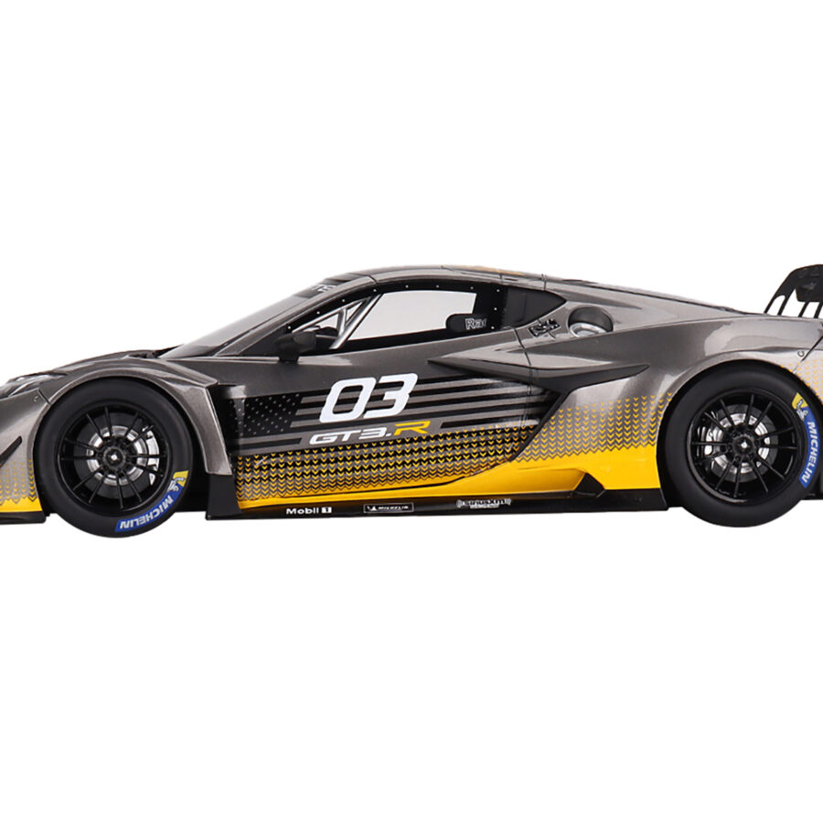 Chevrolet Corvette Z06 GT3.R #03 Gray Metallic with Graphics "Daytona Presentation" (2023) 1/18 Model Car by Top Speed Automotive