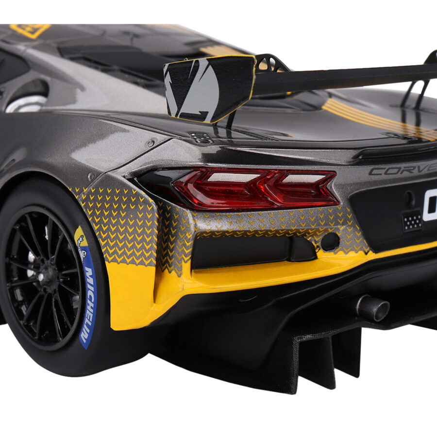 Chevrolet Corvette Z06 GT3.R #03 Gray Metallic with Graphics "Daytona Presentation" (2023) 1/18 Model Car by Top Speed Automotive