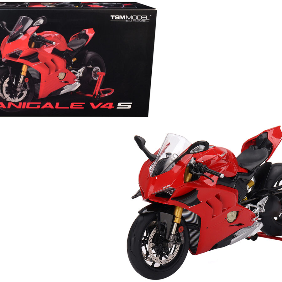Ducati Panigale V4 S Motorcycle Red 1/12 Model by True Scale Miniatures Automotive