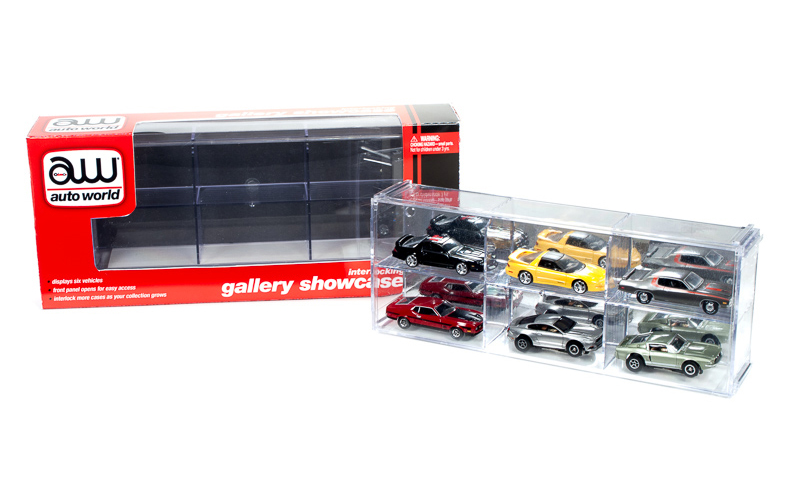 6 Car Interlocking Collectible Display Show Case for 1/64 Scale Model Cars by Auto World Automotive