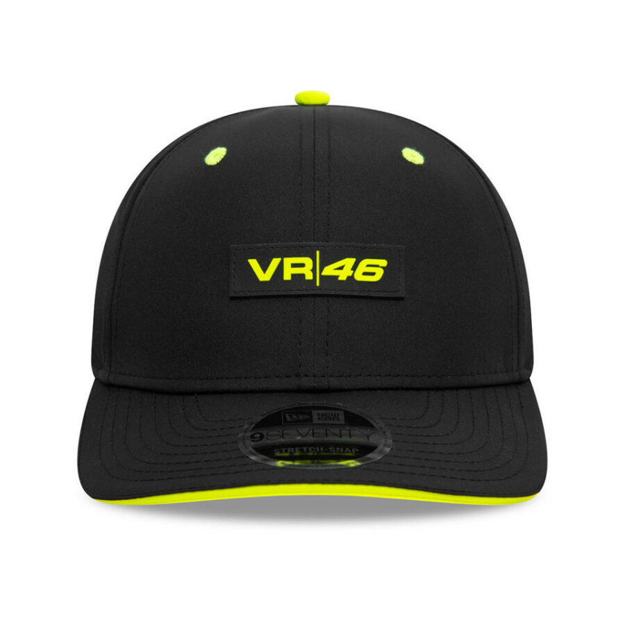 2025 VR46 Core 9Seventy Cap Stretch Snap Adults - Black/Neon Yellow from the MotoGP Clothing & Merchandise store collection.