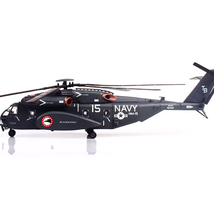 Sikorsky MH-53E Sea Dragon Helicopter "United States Navy Blackhawks Tail Number 15" Dark Gray 1/72 Diecast Model by Panzerkampf Automotive