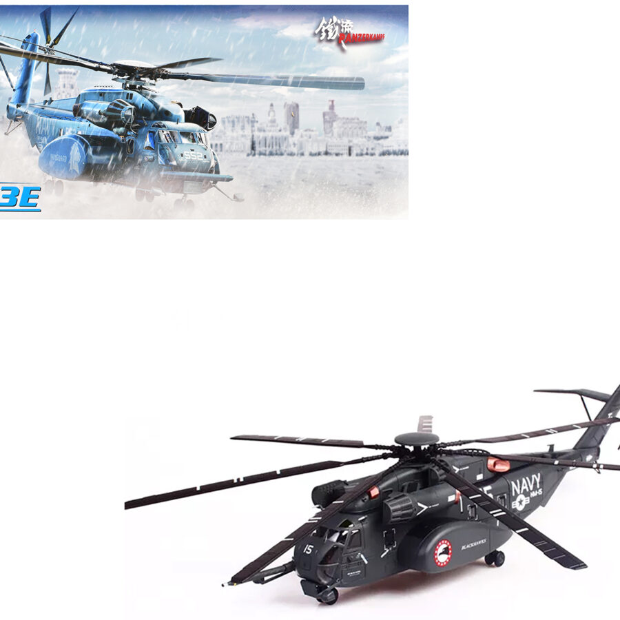 Sikorsky MH-53E Sea Dragon Helicopter "United States Navy Blackhawks Tail Number 15" Dark Gray 1/72 Diecast Model by Panzerkampf Automotive