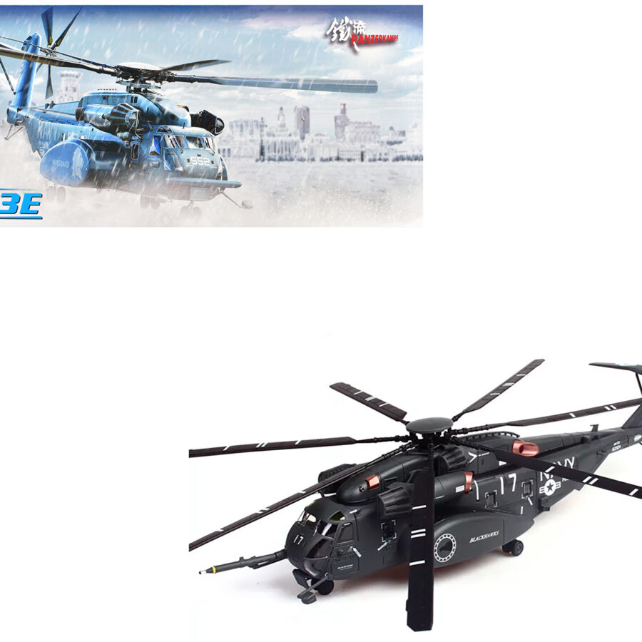 Sikorsky MH-53E Sea Dragon Helicopter "United States Navy Blackhawks Tail Number 17" Dark Gray 1/72 Diecast Model by Panzerkampf Automotive