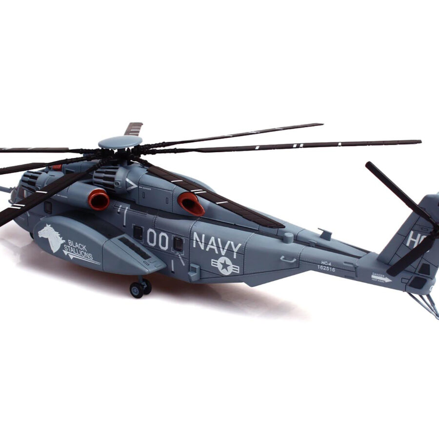 Sikorsky MH-53E Sea Dragon Helicopter "United States Navy Black Stallions Tail Number 00" Light Gray 1/72 Diecast Model by Panzerkampf Automotive