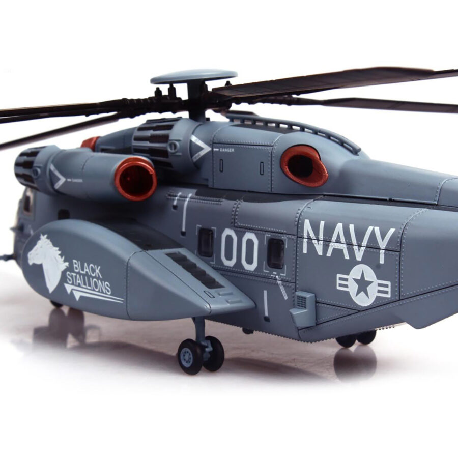 Sikorsky MH-53E Sea Dragon Helicopter "United States Navy Black Stallions Tail Number 00" Light Gray 1/72 Diecast Model by Panzerkampf Automotive