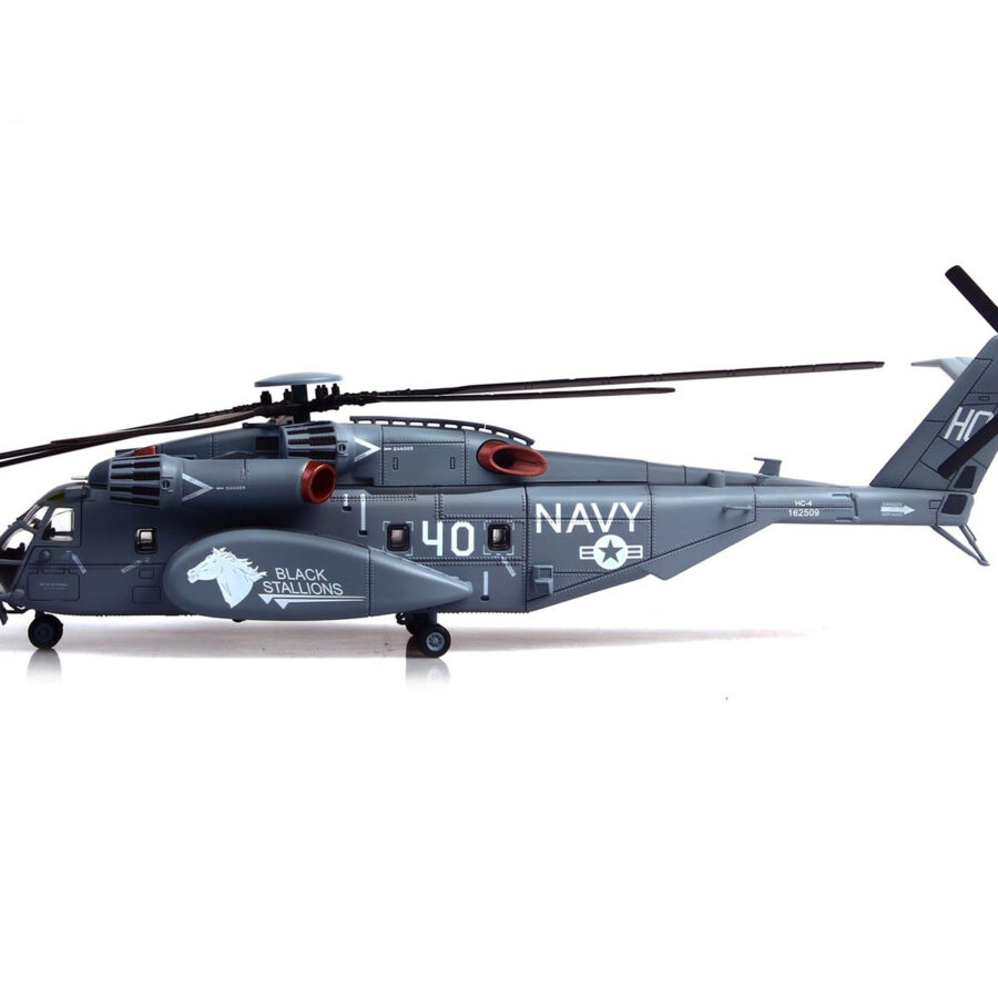 Sikorsky MH-53E Sea Dragon Helicopter "United States Navy Black Stallions Tail Number 40" Light Gray 1/72 Diecast Model by Panzerkampf Automotive