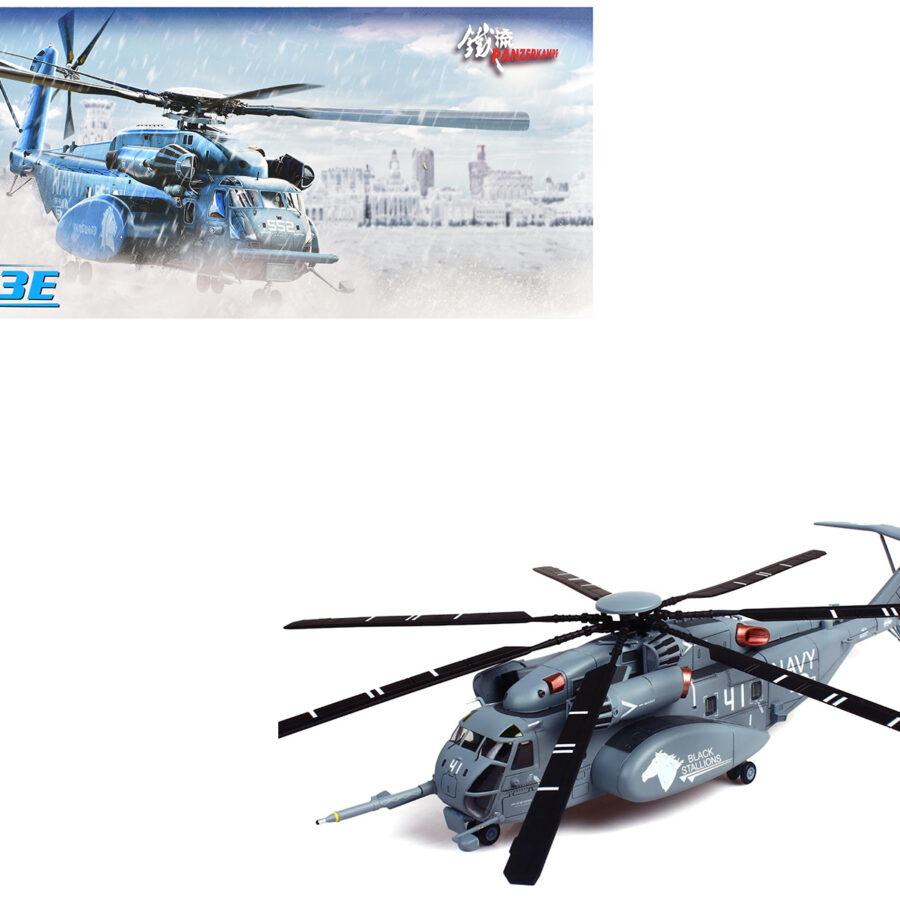 Sikorsky MH-53E Sea Dragon Helicopter "United States Navy Black Stallions Tail Number 41" Light Gray 1/72 Diecast Model by Panzerkampf Automotive