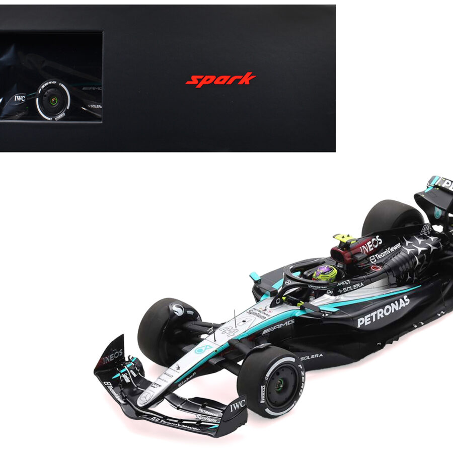 Mercedes-AMG F1 W15 E Performance #44 Lewis Hamilton "Petronas" Formula One F1 "Bahrain GP" (2024) with Acrylic Display Case 1/18 Model Car by Spark Automotive