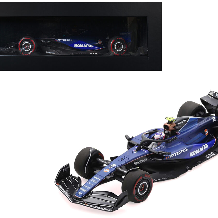 Williams FW46 #2 Logan Sargeant "Williams Racing" Formula One F1 "Bahrain GP" (2024) with Acrylic Display Case 1/18 Model Car by Spark Automotive