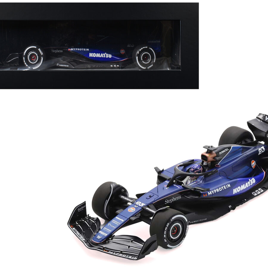 Williams FW46 #23 Alex Albon "Williams Racing" Formula One F1 "Bahrain GP" (2024) with Acrylic Display Case 1/18 Model Car by Spark Automotive
