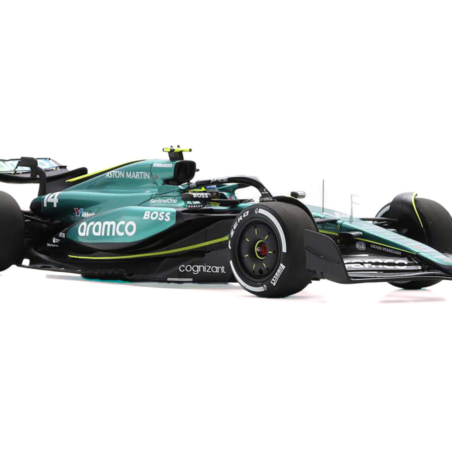 Aston Martin AMR24 #14 Fernando Alonso "Aramco" Formula One F1 "Saudi Arabian GP" (2024) with Acrylic Display Case 1/18 Model Car by Spark Audi