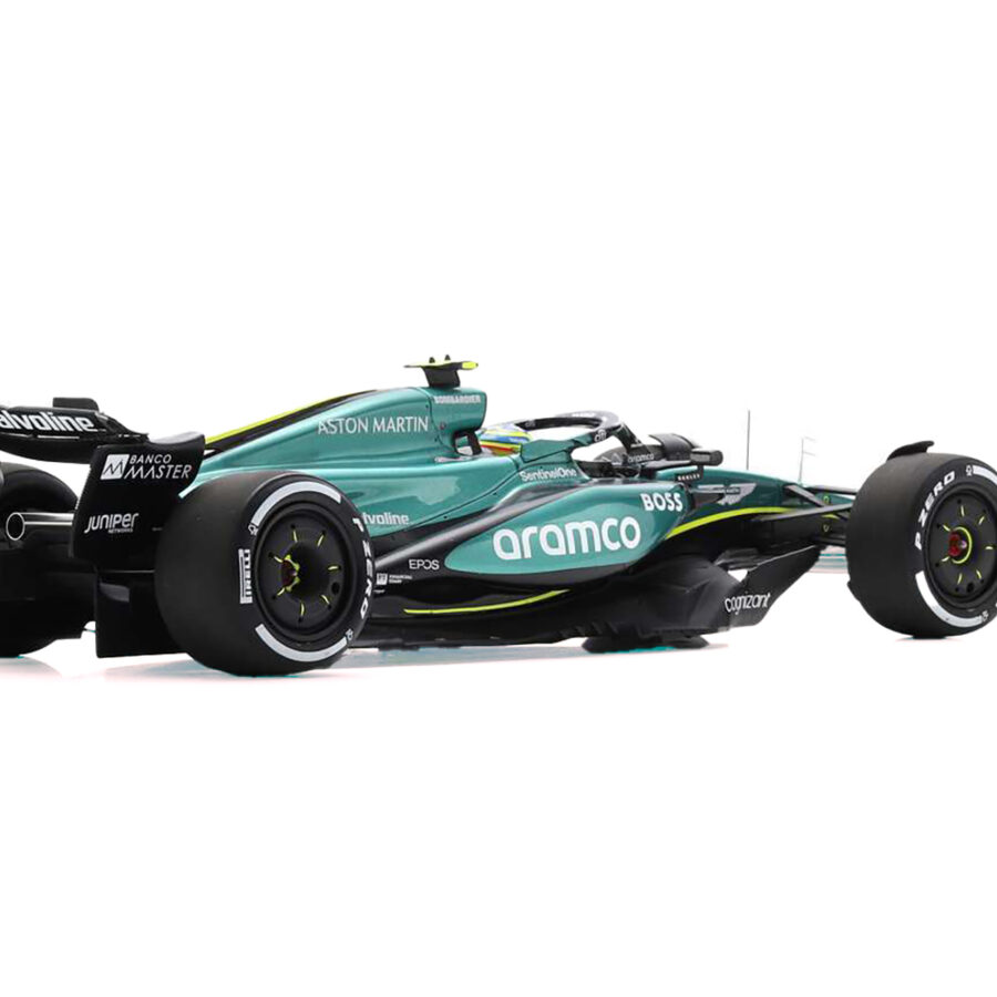 Aston Martin AMR24 #14 Fernando Alonso "Aramco" Formula One F1 "Saudi Arabian GP" (2024) with Acrylic Display Case 1/18 Model Car by Spark from the Race Track Wall Art store collection.