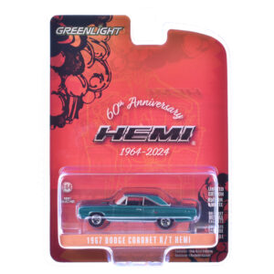 1967 Dodge Coronet R/T Hemi Turquoise Metallic "Hemi 60th Anniversary" "Anniversary Collection" Series 17 1/64 Diecast Model Car by Greenlight  by Diecast Mania