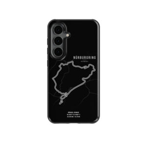 Nurburgring F1 Track Map Black iPhone Case – Feel the Speed of the Green Hell from the More Series store collection.