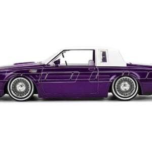 1987 Buick Grand National Candy Purple with Graphics and White Top and Interior "Bigtime Muscle" Series 1/24 Diecast Model Car by Jada from the Sports Car Racing Collectibles store collection.
