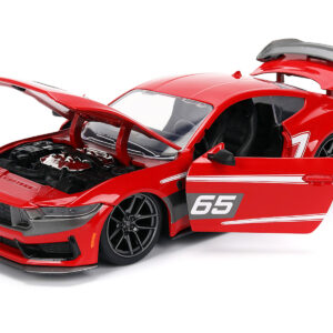 2024 Ford Mustang Dark Horse #65 Red with White Graphics "Bigtime Muscle" Series 1/24 Diecast Model Car by Jada from the Ford store collection.