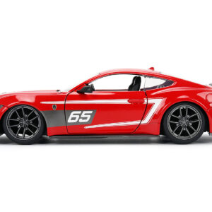 2024 Ford Mustang Dark Horse #65 Red with White Graphics "Bigtime Muscle" Series 1/24 Diecast Model Car by Jada from the Ford store collection.