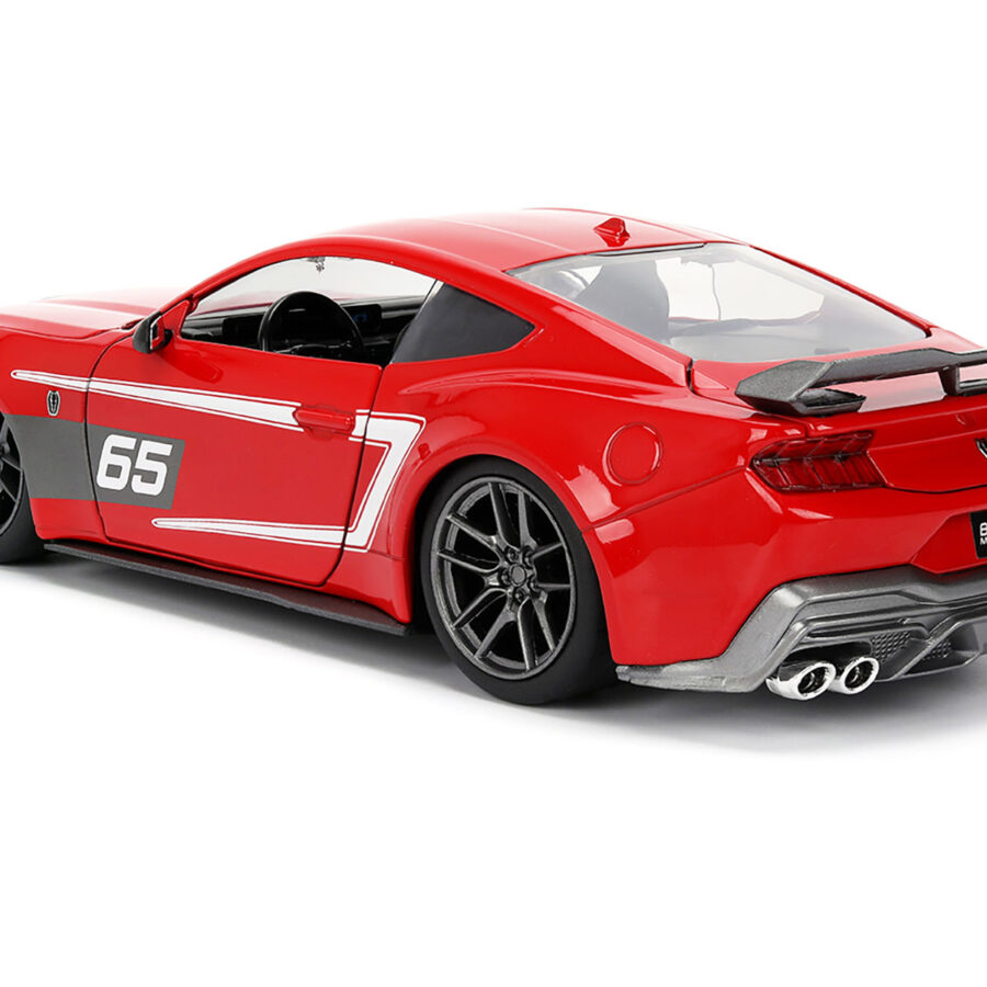 2024 Ford Mustang Dark Horse #65 Red with White Graphics "Bigtime Muscle" Series 1/24 Diecast Model Car by Jada Automotive